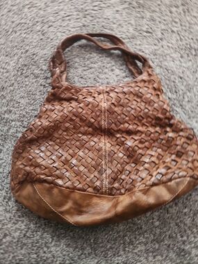 Langellotti Woven Leather Hobo Bag - Brown